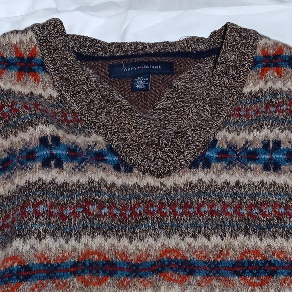 Mens vintage grandpa sweater vest 100%wool only one defect as pictured XXL - Picture 9 of 16